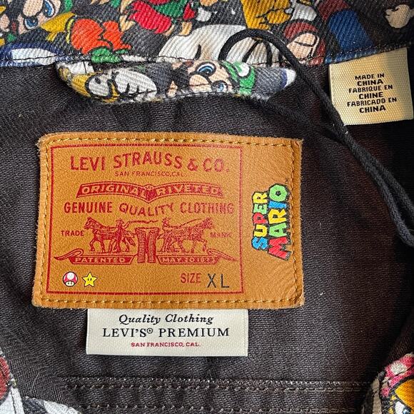 Levi's X Super Mario Special Edition Cropped Trucker Jacket Size XL - Picture 2 of 11